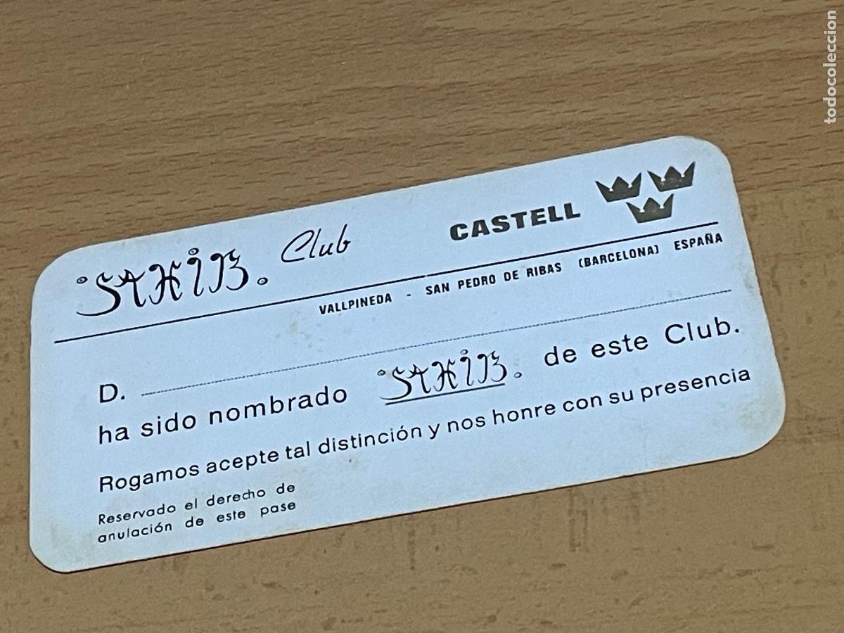Otros art&iacute;culos de coleccionismo en papel: ANTIGUA INVITACION AL SAHIB CLUB EN EL CASTELL DE SANT PERE DE RIBES - A&Ntilde;OS 1970