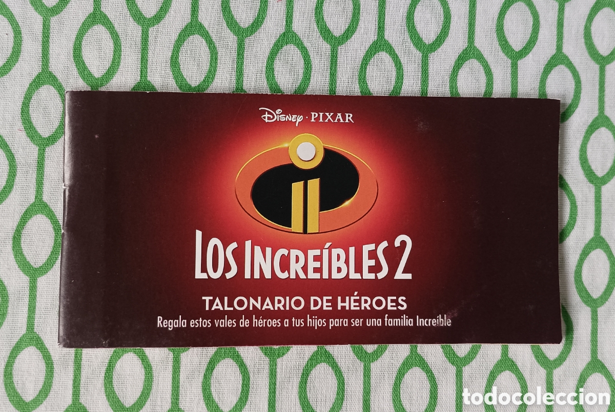Otros art&iacute;culos de coleccionismo en papel: TALONARIO de h&eacute;roes, LOS INCRE&Iacute;BLES 2 (Disney Pixar 2018). Incluye 19 VALES para regalar a hijos/as.