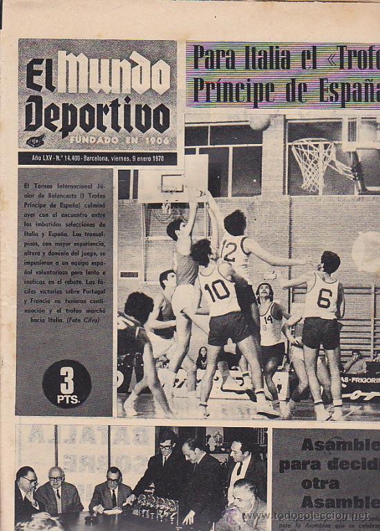 Sammelleidenschaft Sport: PERIODICO DEPORTIVO MUNDO DEPORTIVO 9-1-70