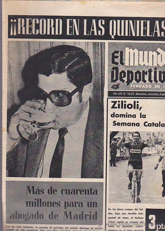 Sammelleidenschaft Sport: EL MUNDO DEPORTIVO 8-4-1970