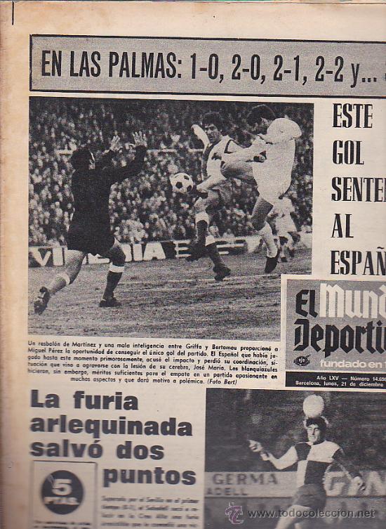 Sammelleidenschaft Sport: EL MUNDO DEPORTIVO 21-12-1970