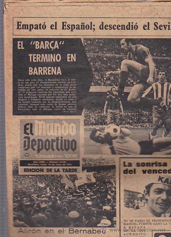 Sammelleidenschaft Sport: EL MUNDO DEPORTIVO 15-5-1972