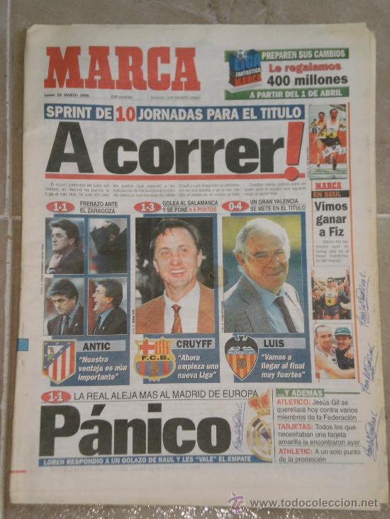 Coleccionismo deportivo: PERIODICO MARCA , 25 DE MARZO 1996 . - Foto 1