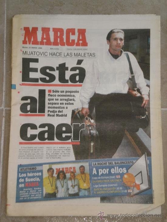 Coleccionismo deportivo: PERIODICO MARCA , 12 DE MARZO 1996 . - Foto 1