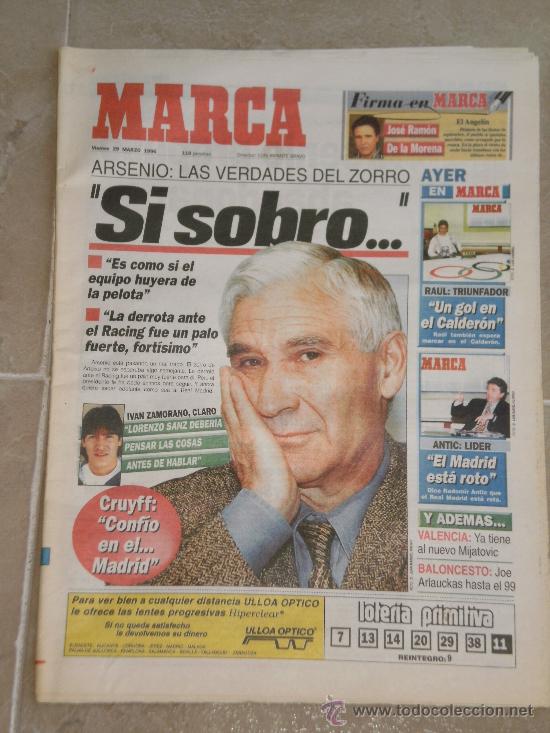 Coleccionismo deportivo: PERIODICO MARCA , 29 DE MARZO 1996 . - Foto 1