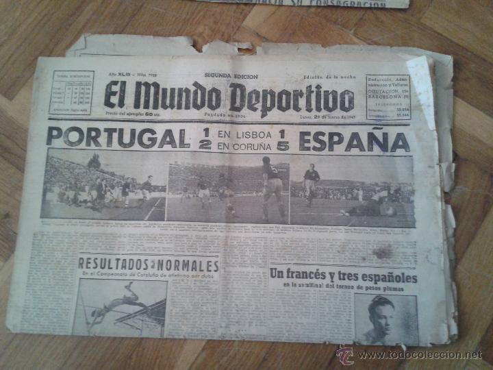 Sports collectibles: Mundo Deportivo 21-3-1949 6 pag doble partido selecci&oacute;n espa&ntilde;ola f&uacute;tbol Espa&ntilde;a Portugal