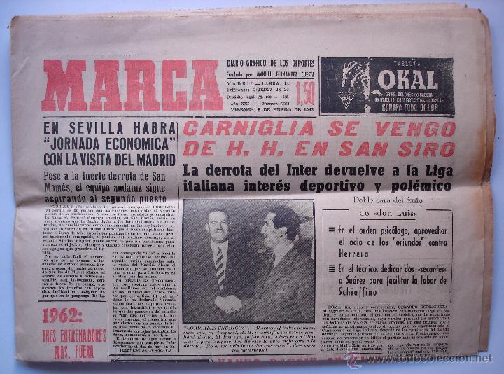 Sports collectibles: Diario Marca, 5 de enero de 1962.