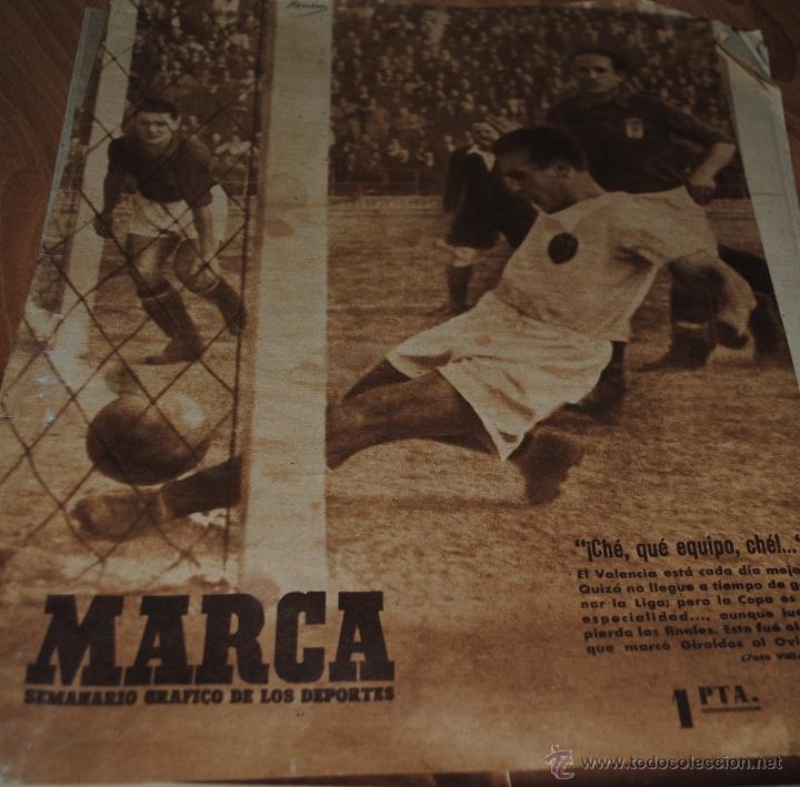 Coleccionismo deportivo: MARCA SEMANARIO GRÁFICO DE LOS DEPORTES AÑO VIII Ñº 220, MADRID 18 FEBRERO 1947, LEER - Foto 1 - 46588782