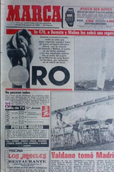 Collectionnisme sportif: MARCA-1984-N&ordm;13244-ORO EN VELA-VALDANO TOMO MADRID-
