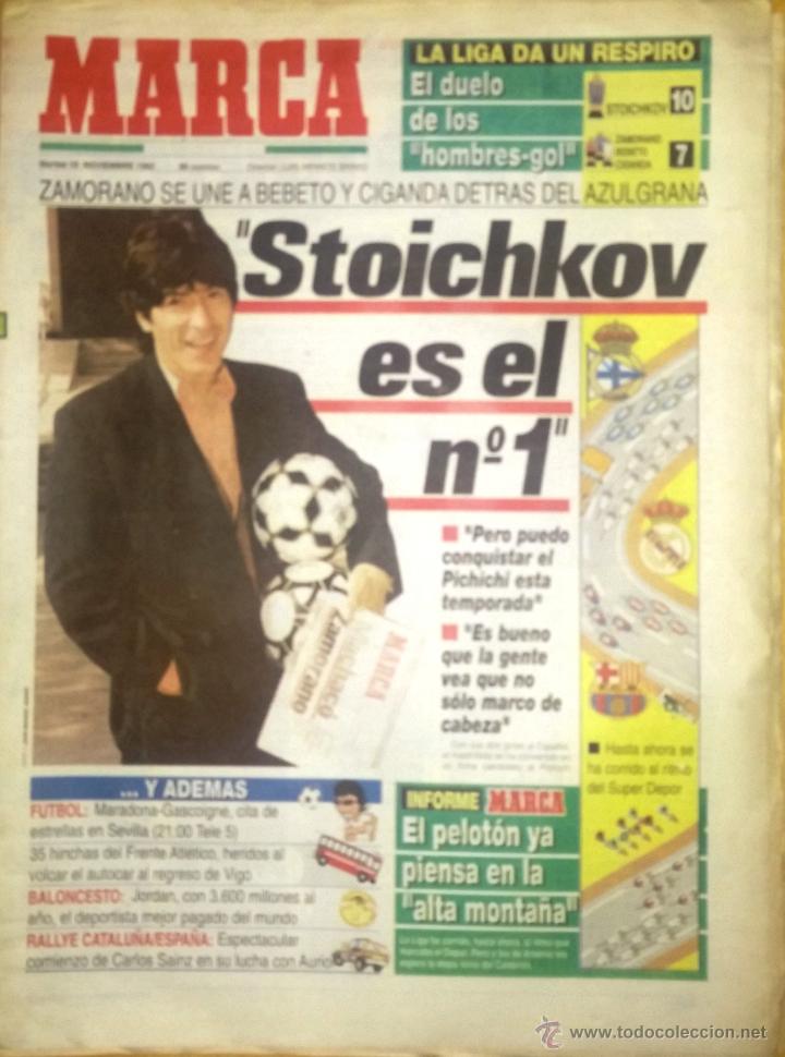Coleccionismo deportivo: MARCA. 1992. STOICHKOV ES EL N&ordm;1. - Foto 1