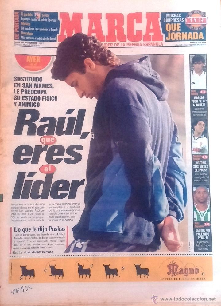 Coleccionismo deportivo: MARCA. 1997. RA&Uacute;L QUE ERES EL L&Iacute;DER - Foto 1