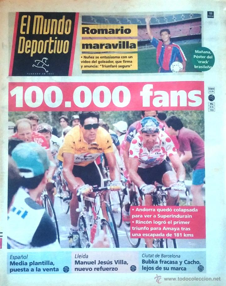 Sports collectibles: MUNDO DEPORTIVO. 1993. 100.000 FANS. LE TOUR