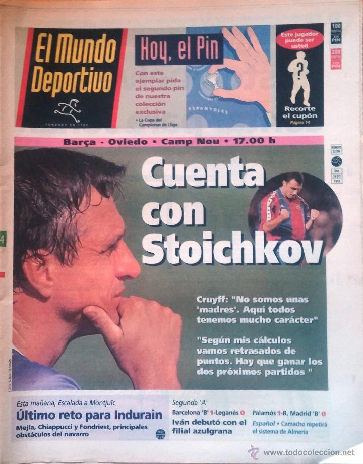 Sports collectibles: MUNDO DEPORTIVO. 1993. CUENTA CON STOICHKOV