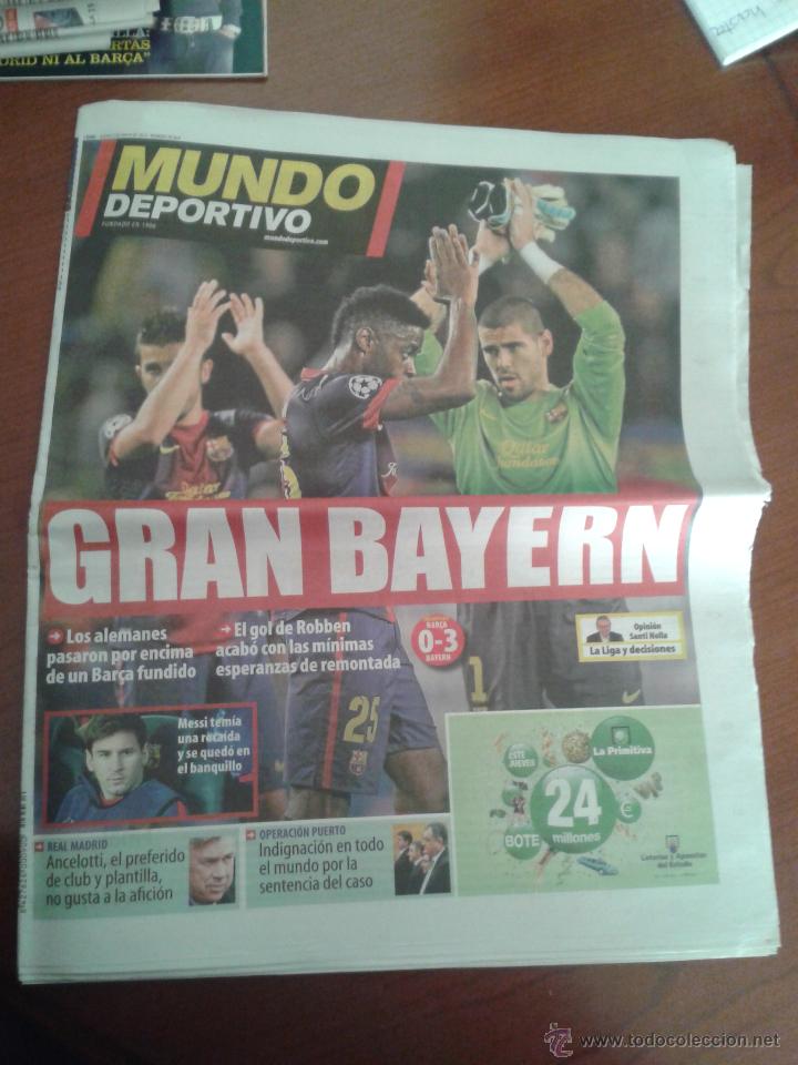 Sports collectibles: Mundo Deportivo semifinal Champions League F&uacute;tbol Club Barcelona Bar&ccedil;a 0 Bayern de Munich Munchen 3
