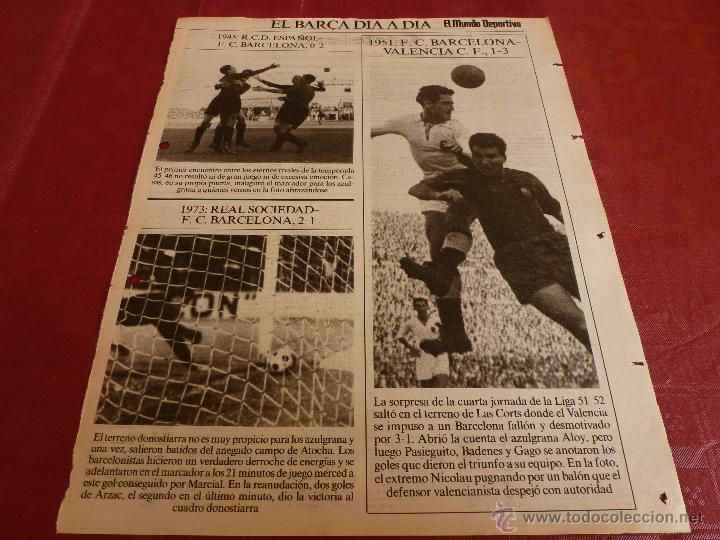 Coleccionismo deportivo: EL BAR&Ccedil;A DIA A DIA-HOJA ORIGINAL DEL COLECCIONABLE DEL MUNDO DEPORTIVO(JAIME NOLLA)