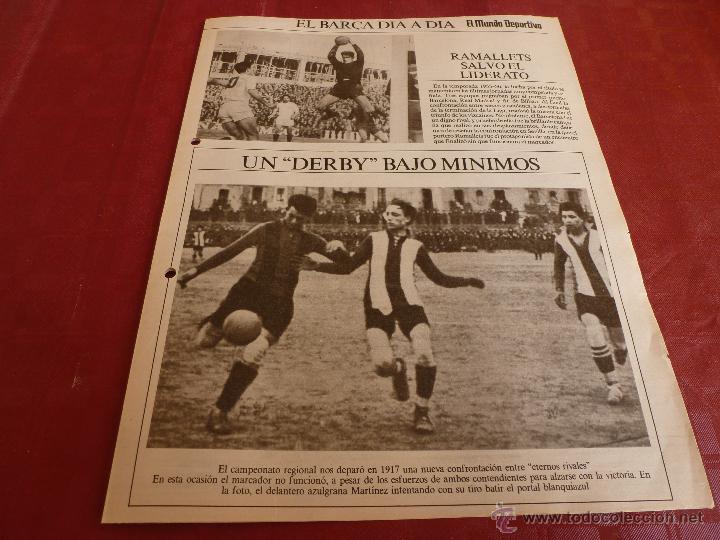 Coleccionismo deportivo: EL BAR&Ccedil;A DIA A DIA-HOJA ORIGINAL DEL COLECCIONABLE DEL MUNDO DEPORTIVO(JAIME NOLLA)