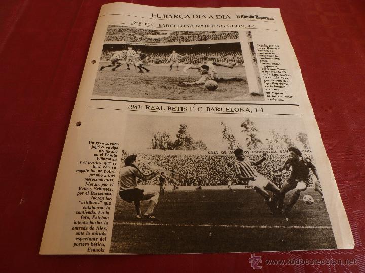Coleccionismo deportivo: GIJ&Oacute;N,EL BAR&Ccedil;A DIA A DIA-HOJA ORIGINAL DEL COLECCIONABLE DEL MUNDO DEPORTIVO(JAIME NOLLA)
