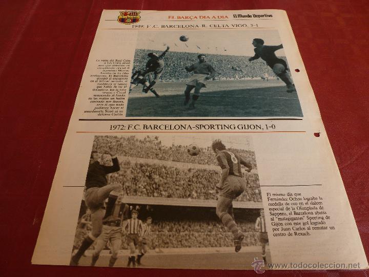 Coleccionismo deportivo: GIJ&Oacute;N,EL BAR&Ccedil;A DIA A DIA-HOJA ORIGINAL DEL COLECCIONABLE DEL MUNDO DEPORTIVO(JAIME NOLLA)