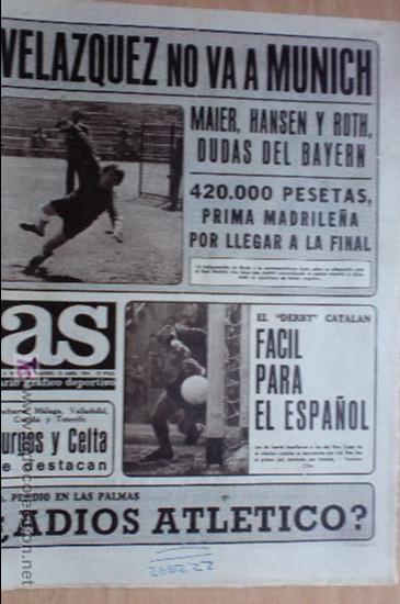 Coleccionismo deportivo: AS-1976-N&ordm;2596 -VELAZQUEZ. - Foto 1