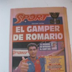 Coleccionismo deportivo: SPORT EDICION EXTRA GAMPER 1993. EL GAMPER DE ROMARIO. CD TENERIFE EL MEJOR AMIGO DEL BARÇA. Lote 50334734