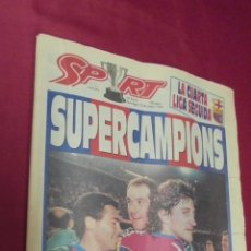 Coleccionismo deportivo: DIARIO SPORT. Nº 5213. 15 MAYO 1994. EL BARÇA GANA LA CUARTA CON EL MAS DEFICIL TODAVIA. CON POSTER.