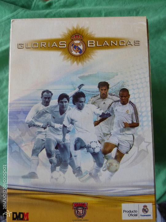 Coleccionismo deportivo: GLORIAS BLANCAS - CAJA ESTUCHE con 13 DVDs: Obra completa. Editado por Marca 70 años - REAL MADRID - Foto 7 - 255361735