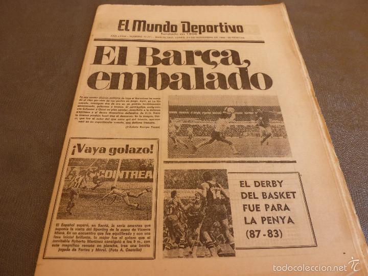 Coleccionismo deportivo: MUNDO DEPORTIVO(24-11-80)ESPA&Ntilde;OL 1 SPORTING 0,ZARAGOZA 1 BAR&Ccedil;A 2,PENYA 87 BAR&Ccedil;A 83-FOTOS