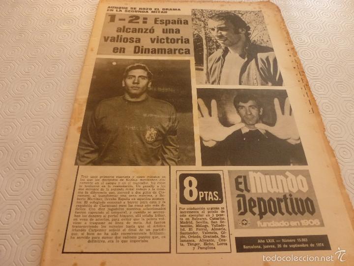 Sammelleidenschaft Sport: MUNDO DEPORTIVO(26-9-74)DINAMARCA 1 ESPA&Ntilde;A 2,ACOSTA(SEVILLA)BENFICA,CASSIUS CLAY,QUILEZ(GRANADA).