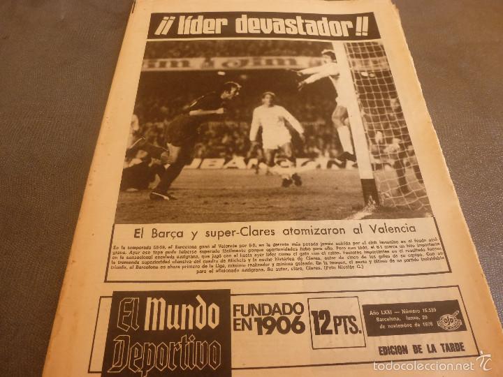 Sammelleidenschaft Sport: MUNDO DEPORTIVO(29-11-76)!!BAR&Ccedil;A 6 VALENCIA 1!!5 GOLES  CLARES,SAN ANDR&Eacute;S 1 OVIEDO 1, ESPA&Ntilde;OL-M&Aacute;LAGA