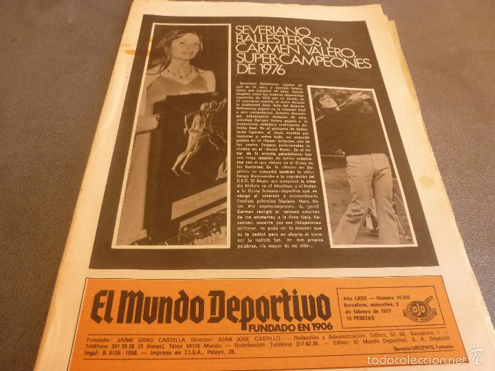 Sammelleidenschaft Sport: MUNDO DEPORTIVO(2-2-77)SEVE BALLESTEROS Y CARMEN VALERO,NEESKENS,MARIANO HARO.