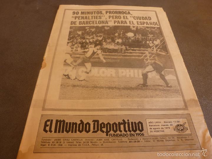 Sammelleidenschaft Sport: MUNDO DEPORTIVO(30-8-79)!!!ESPA&Ntilde;OL GANA TROFEO CIUDAD  BARCELONA !! PACO GALLEGO,CADIZ C.F.,LA VOLTA