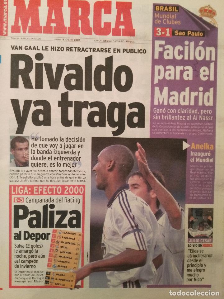 Coleccionismo deportivo: MARCA 6/ENERO/2000 RIVALDO YA TRAGA - Foto 1