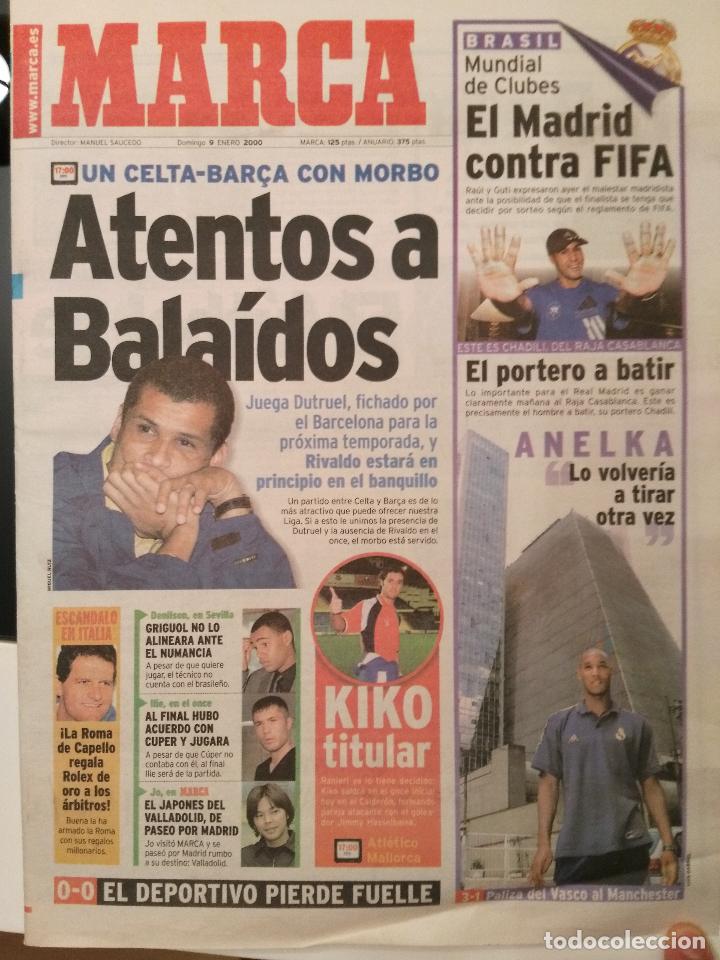 Coleccionismo deportivo: MARCA 9/ENERO/2000 PREVIA CELTA - BAR&Ccedil;A RIVALDO - Foto 1