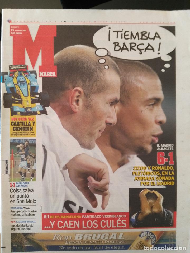 Collezionismo sportivo: MARCA 15/NOVIEMBRE/2004 REAL MADRID 6 - ALBACETE 1
