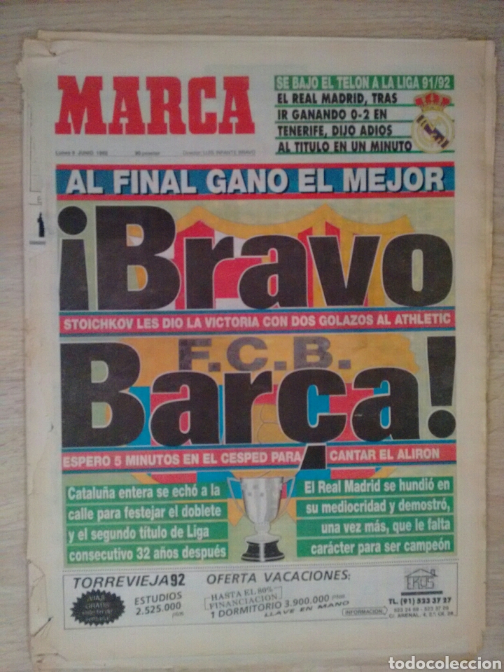 Coleccionismo deportivo: MARCA &iexcl;BRAVO BAR&Ccedil;A! - Foto 1