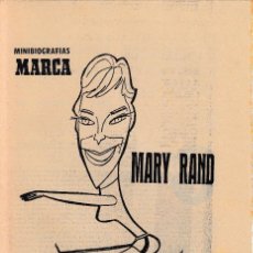Coleccionismo deportivo: 4 AGOSTO 1971. MARY RAND, PRIMERA INGLESA MEDALLA DE ORO. MINIBIOGRAFIAS MARCA. SALTADORA LONGITUD
