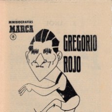 Coleccionismo deportivo: 17 JULIO 1972. GREGORIO ROJO, DE LABRADOR A RECORDMAN MINIBIOGRAFIAS MARCA 18. ATLETA