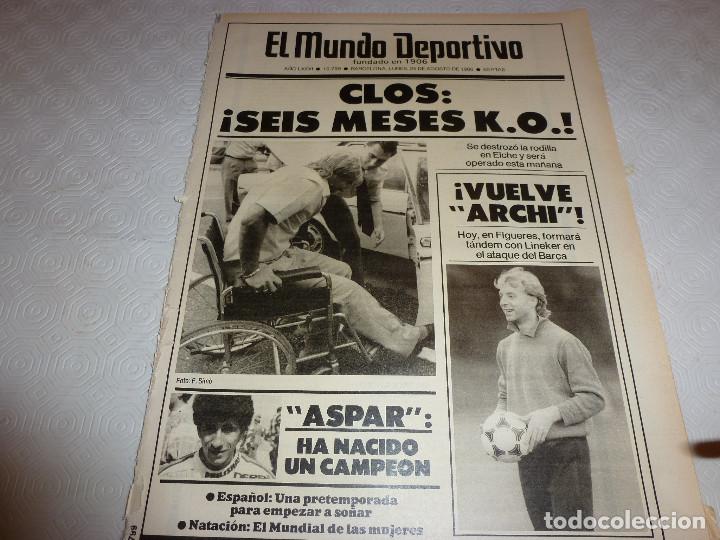 Sammelleidenschaft Sport: MUNDO DEPORTIVO(25-8-86)BAR&Ccedil;A I CIUTAT DE ELX,E.C.GRANOLLERS,PACO CLOS LESIONADO BAR&Ccedil;A.