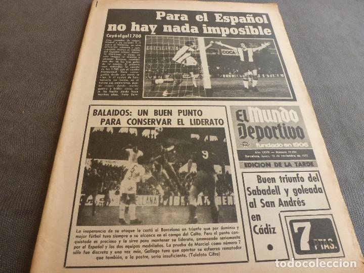 Coleccionismo deportivo: (MS)MUNDO DEPORTIVO(13-11-72)GOL 1700 DEL ESPA&Ntilde;OL!ESPA&Ntilde;OL 3 VALENCIA 0,CELTA 0 BAR&Ccedil;A 0,PONTEVEDRA