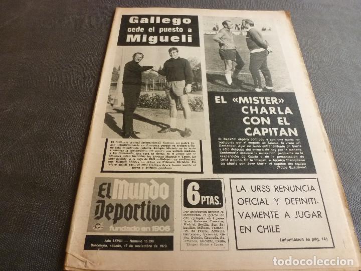 Collectionnisme sportif: (MS)MUNDO DEPORTIVO(17-11-73)POSIBLE DEBUT MIGUELI BAR&Ccedil;A,ARMILLAS Y GABRIEL(ESPA&Ntilde;OL)RACING.