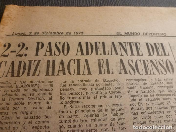 Collectionnisme sportif: (MS)MUNDO DEPORTIVO(3-12-73)MARIANO HARO GRAN TRIUNFADOR DE LA JORNADA-AMPLIO REPORTAJE.