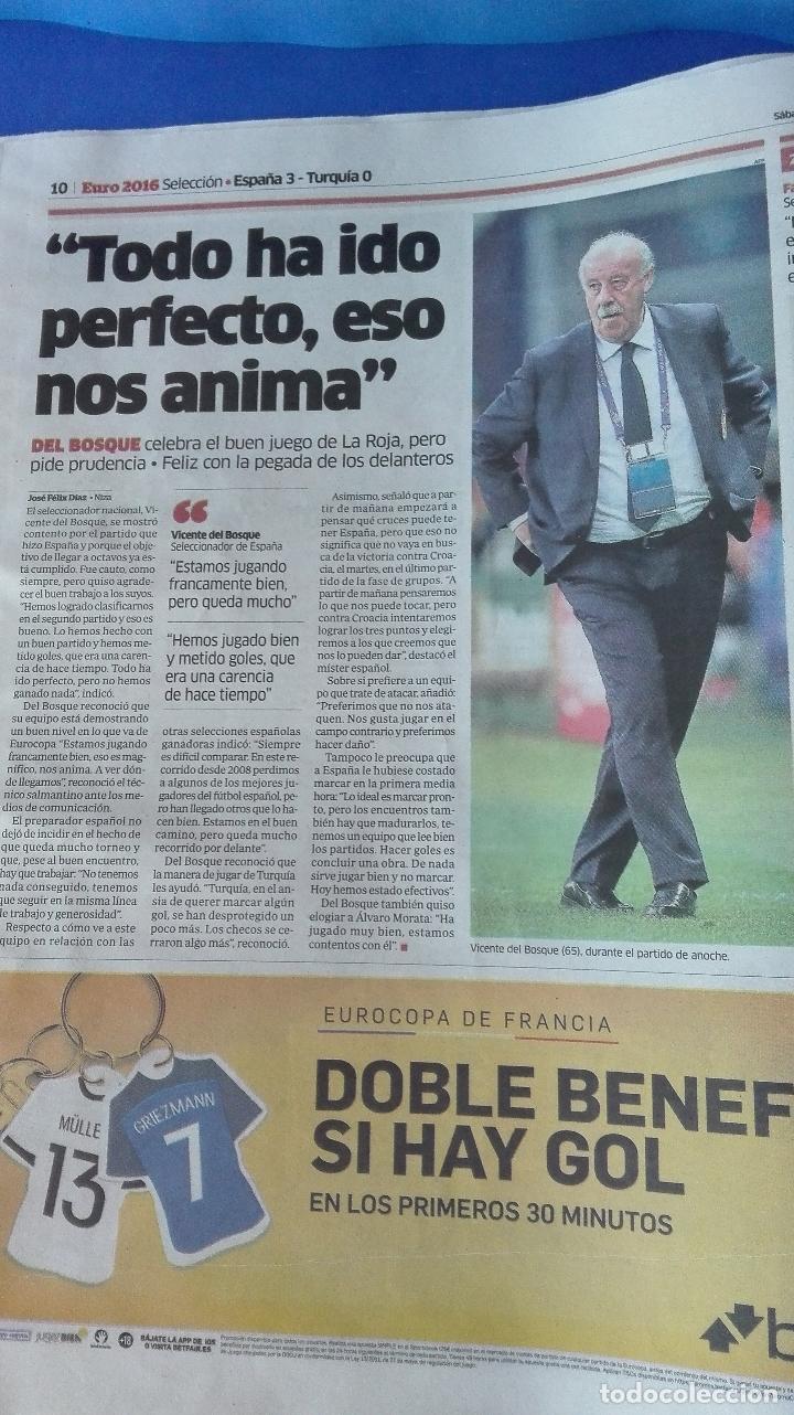 Coleccionismo deportivo: MARCA, (EUROCOPA 2016) - SABADO 18 DE JUNIO DE 2016. - Foto 6