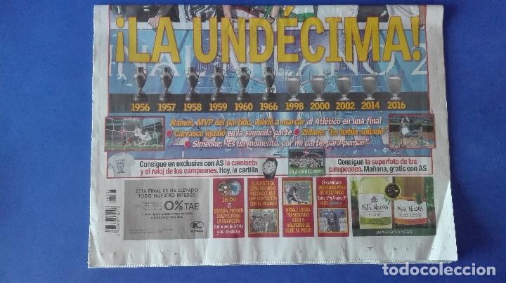 Coleccionismo deportivo: AS, &iexcl; LA UNDECIMA ! , DOMINGO 29 DE MAYO DE 2016. - Foto 4