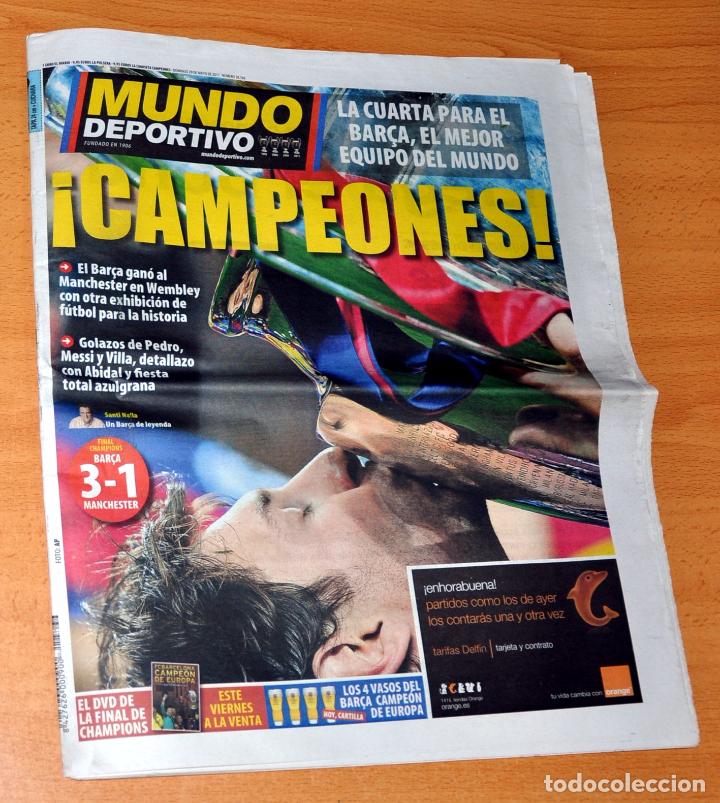 Sports collectibles: Diario MUNDO DEPORTIVO - n&ordm; 28766 - BAR&Ccedil;A CAMPE&Oacute;N DE EUROPA - BARCELONA 3 - MANCHESTER, 1 - a&ntilde;o 2011