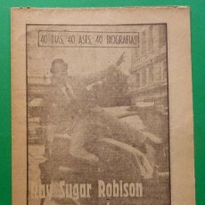 Coleccionismo deportivo: RAY SUGAR ROBINSON (BOXEO) - MARCA - SERIE 40 DIAS, 40 ASES, 40 BIOGRAFÍAS - 1963. Lote 89465260