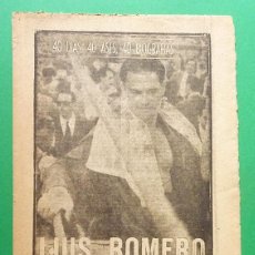 Coleccionismo deportivo: LUIS ROMERO, EL REY DEL K.O. (BOXEO) - MARCA - SERIE 40 DIAS, 40 ASES, 40 BIOGRAFÍAS - 1963. Lote 89466896