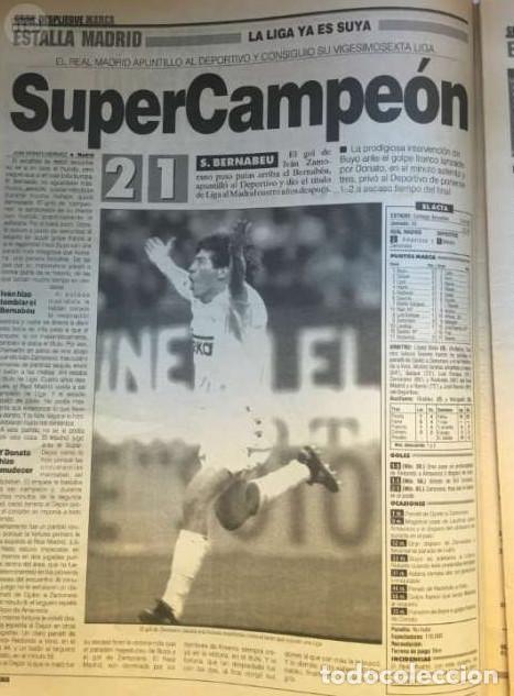 Coleccionismo deportivo: MARCA REAL MADRID CAMPE&Oacute;N 1995 - Foto 2