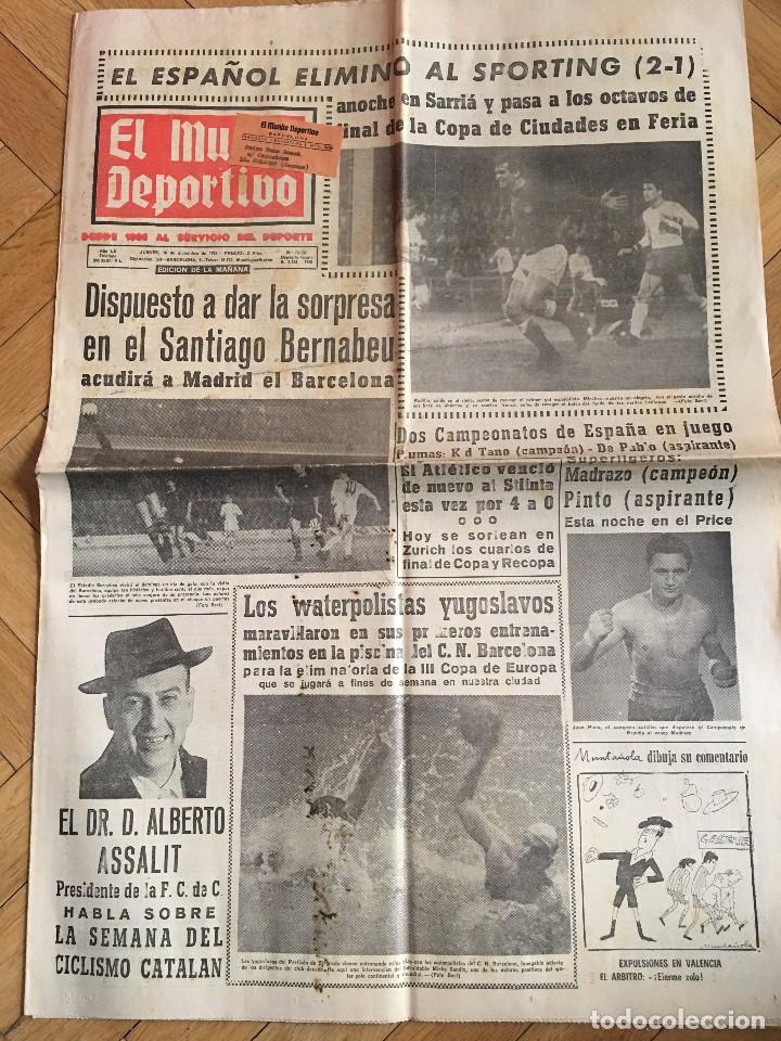 Collectionnisme sportif: CJ MUNDO DEPORTIVO (16-11-65) COPA FERIAS ESPANYOL 2-1 SPORTING LISBOA ATLETICO MADRID CLUJ