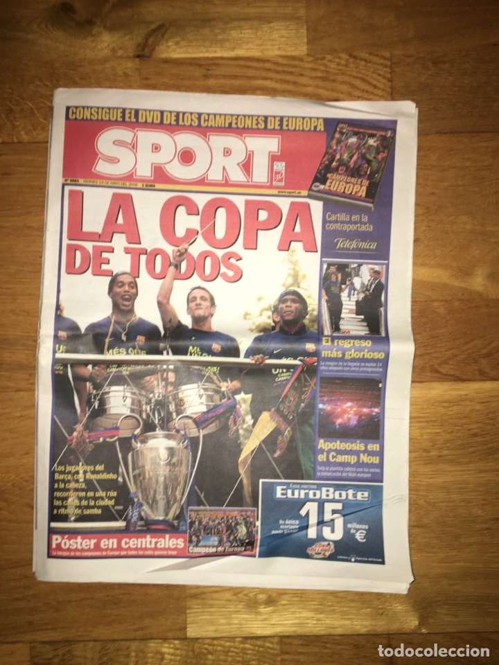 Coleccionismo deportivo: Lote Sport 12, 16, 17 y 19 de mayo 2006 Barça arsenal FC Barcelona champions - Foto 2 - 107178543
