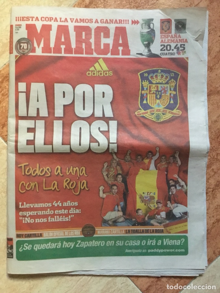Colecionismo desportivo: Diario Marca Eurocopa 2008 (Alemania) Selecci&oacute;n Espa&ntilde;ola Campeona Previa final - 28 Junio 2008